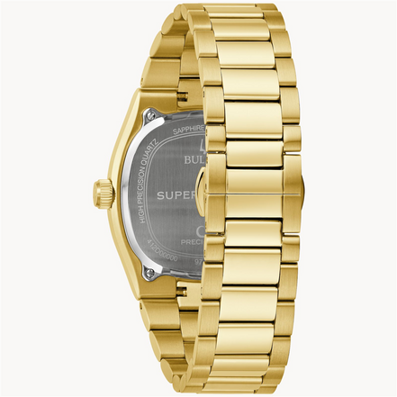 Bulova Super Seville Gold-Tone IP Bracelet Watch With Square Silver Dial