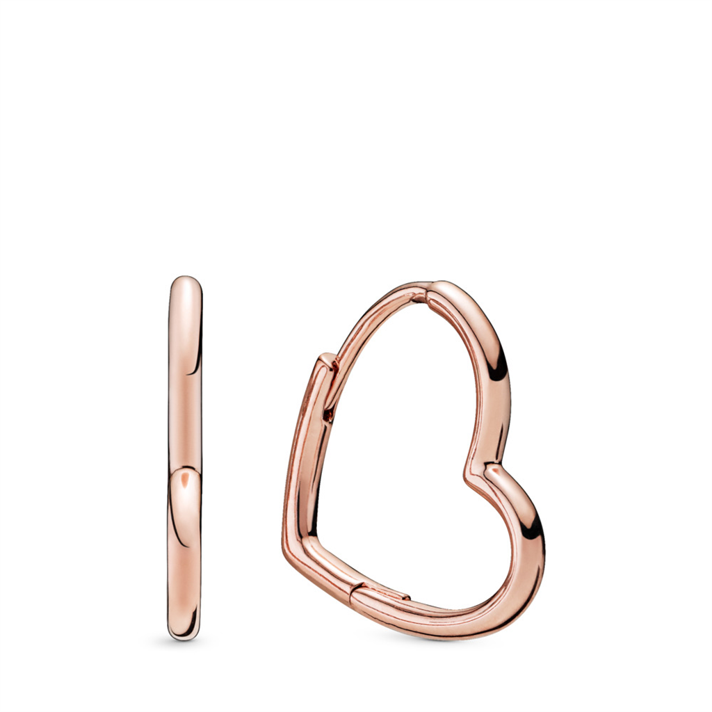 Pandora Asymmetrical Heart Hoop Earrings