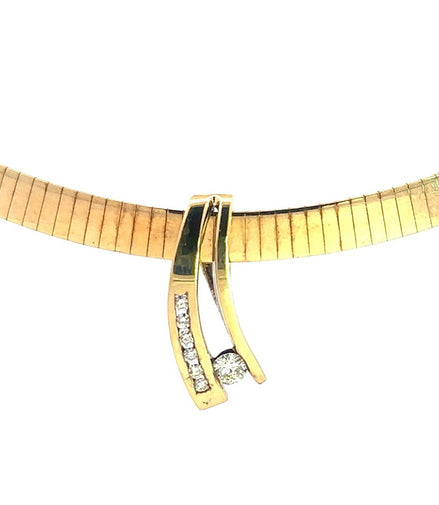 14K Yellow Gold And Diamond Pendant