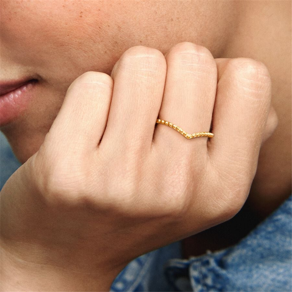 Pandora Timeless Beaded Wishbone Ring Size 5
