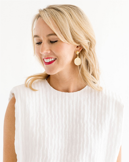 Susan Shaw Triple Gold Plated Greek Coin Dangle Earrings