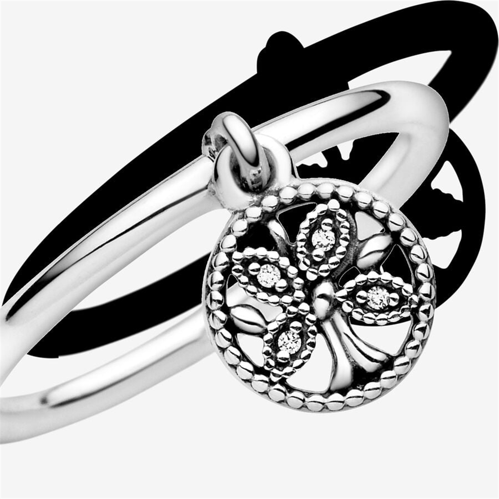 Pandora Moments Dangling Family Tree Ring Size 7