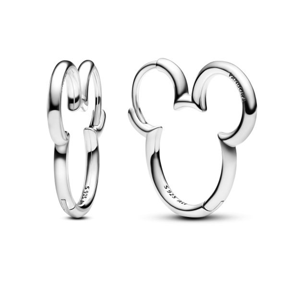 Pandora - Disney, Mickey Mouse Silhouette Hoop Earrings