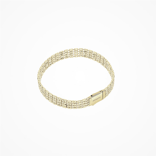 Desmos 18K Gold Plated Infinity 4 Row Bracelet 7"