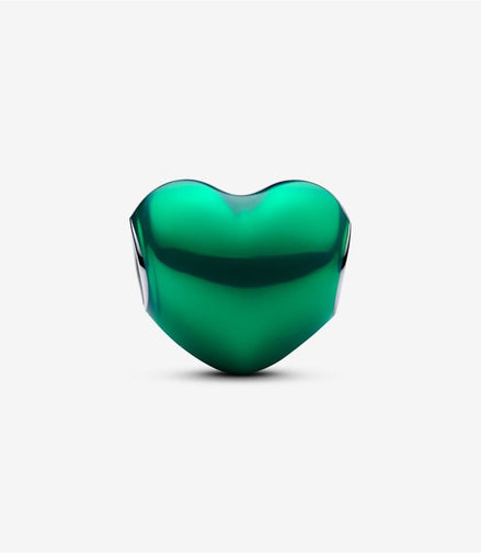 Pandora Moments Metallic Green Heart Charm