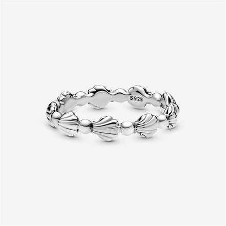 Pandora Moments Beaded Seashell Band Ring Size 7.5