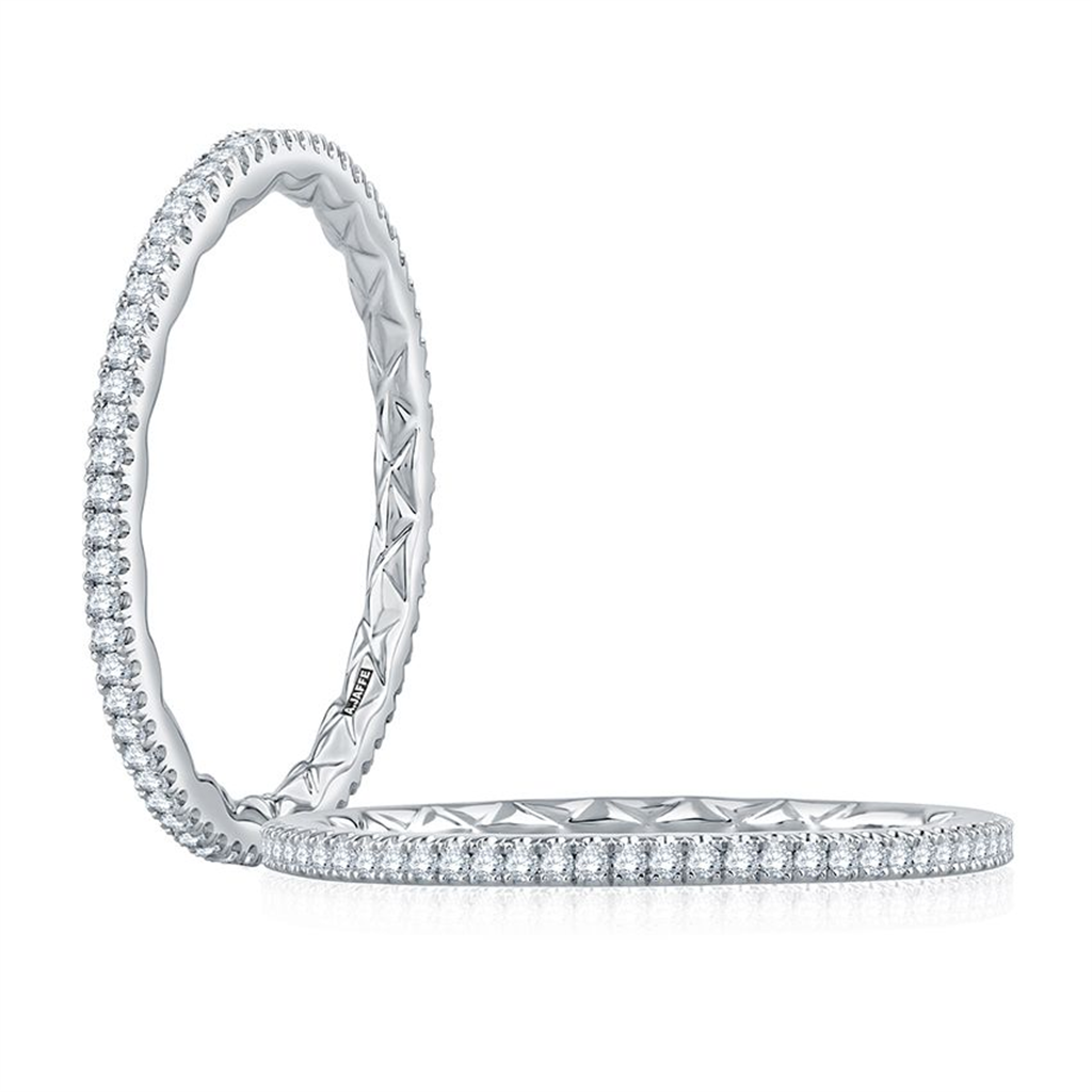 A.JAFFE 14K White Gold Wedding Band