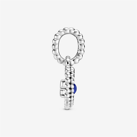 Pandora Moments September Sea Blue Beaded Heart Dangle Charm