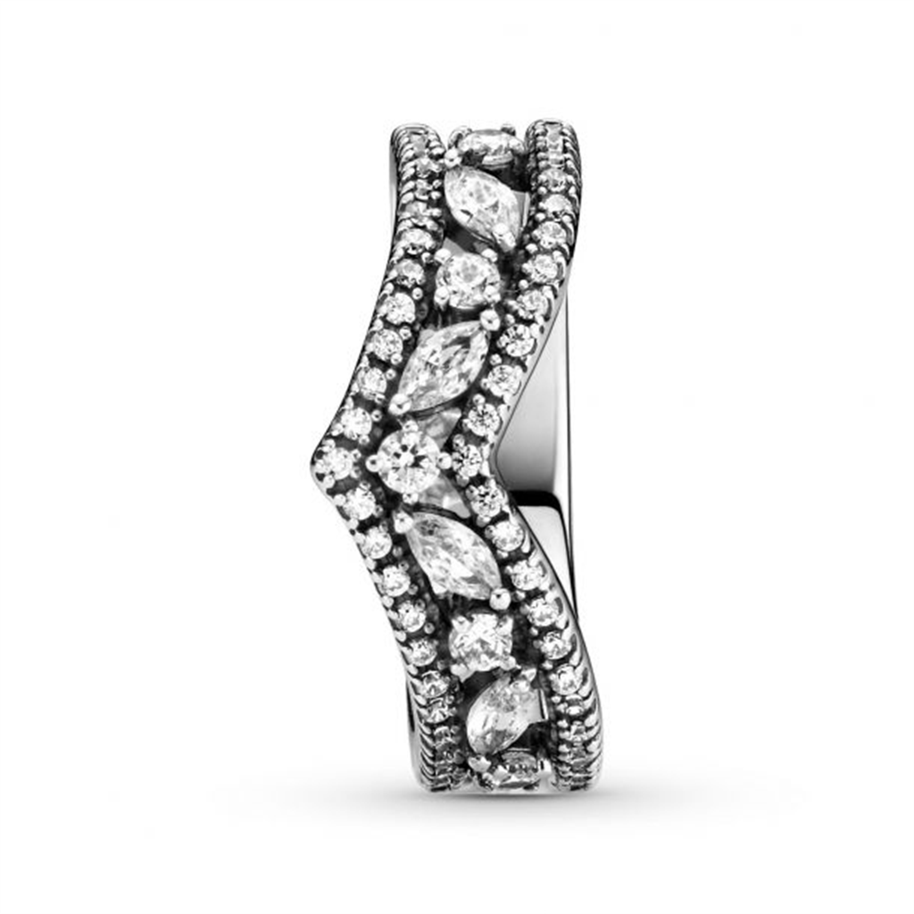 Pandora Timeless Sparkling Marquise Double Wishbone Ring Size 6