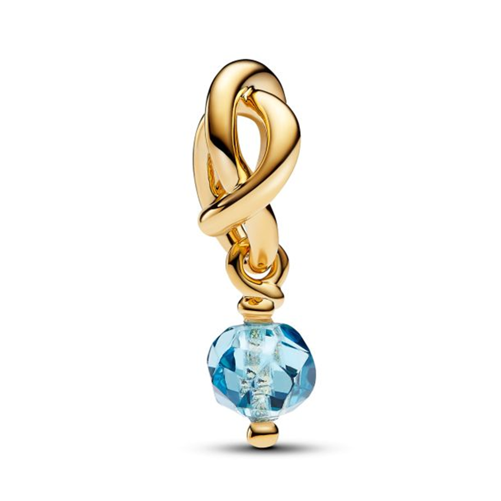 Pandora Moments March Faceted Sea Aqua Blue Eternity Circle Dangle Charm