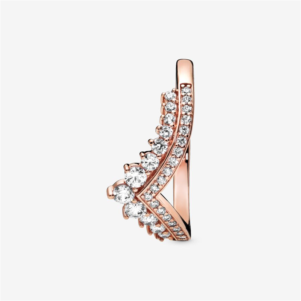 Pandora Timeless Rose Princess Wishbone Ring Size 4.5