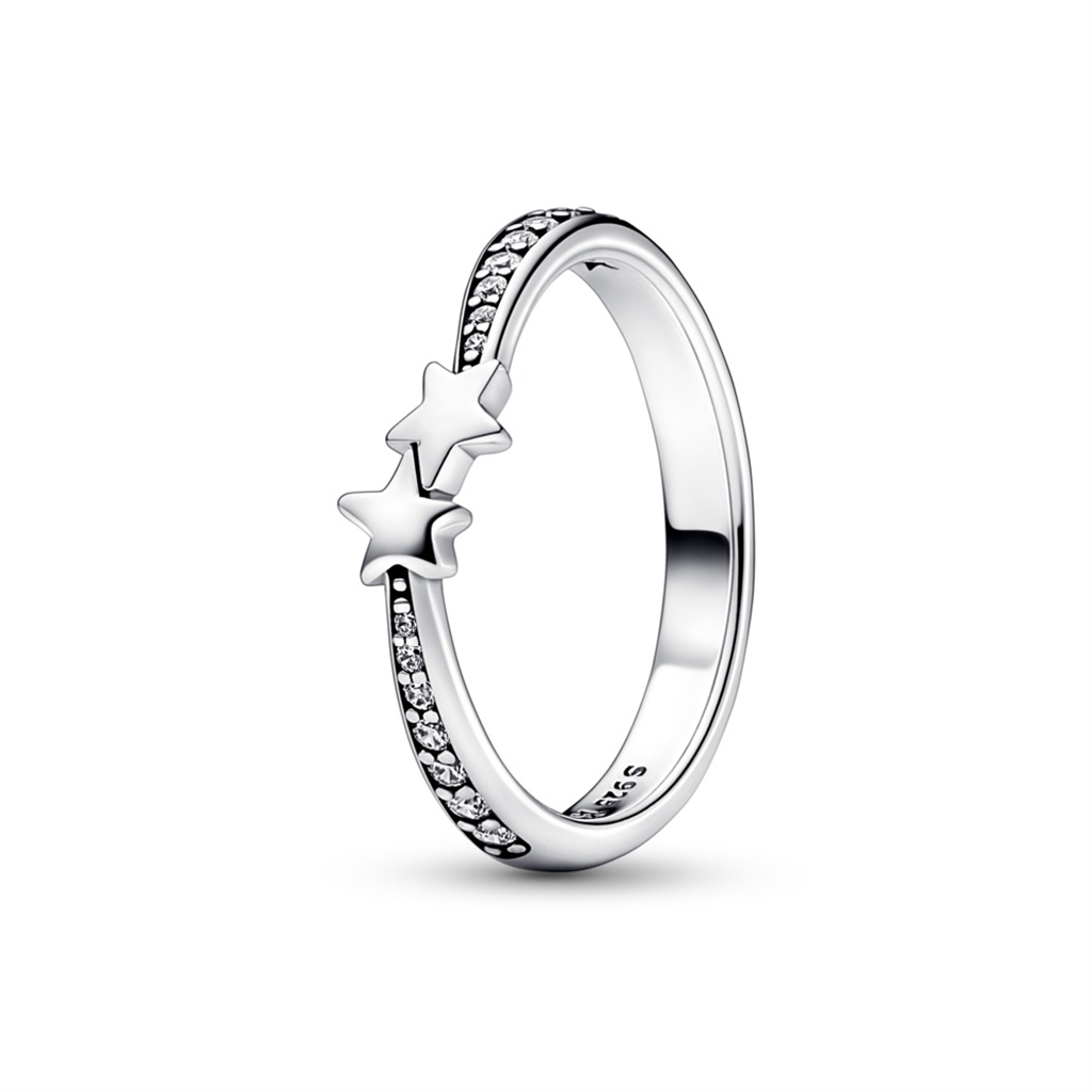 Pandora Moments Shooting Stars Sparkling Ring Size 7.5
