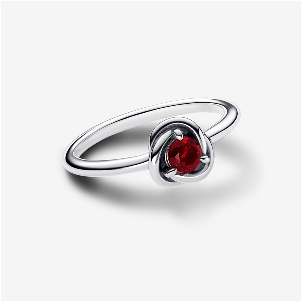 Pandora Moments January Red Eternity Circle Ring Size 7.5