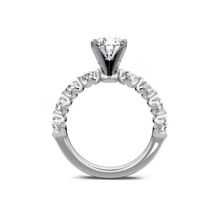 14K White Gold 2CT Round Diamond Semi-Mount Engagement Ring