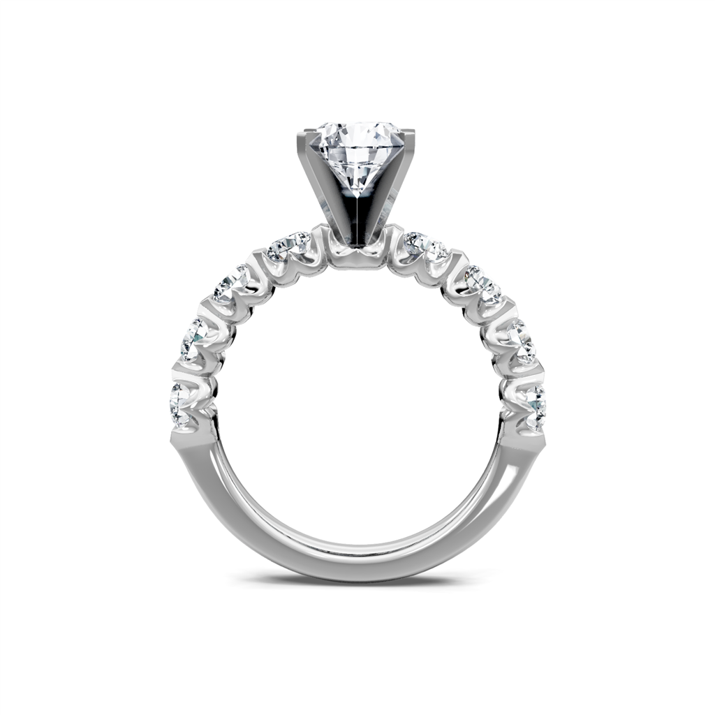 14K White Gold 2CT Round Diamond Semi-Mount Engagement Ring
