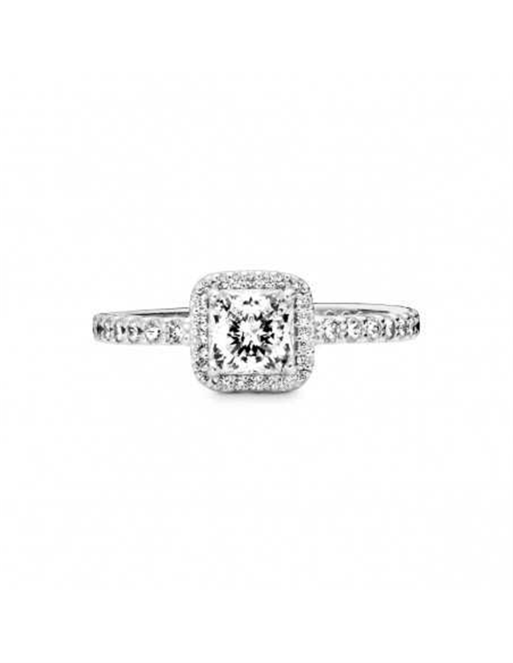 Pandora Timeless Square Sparkle Halo Ring Size 4.5