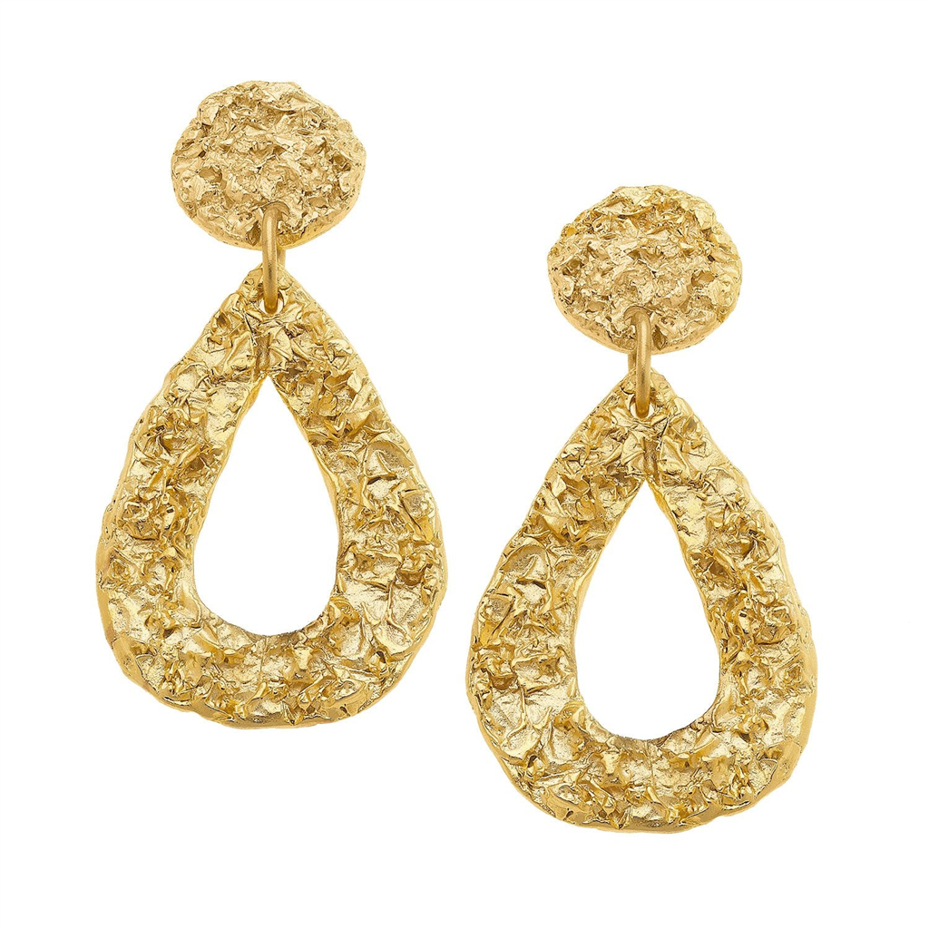 Susan Shaw Triple Gold Plated Belle Teardrop Earrings