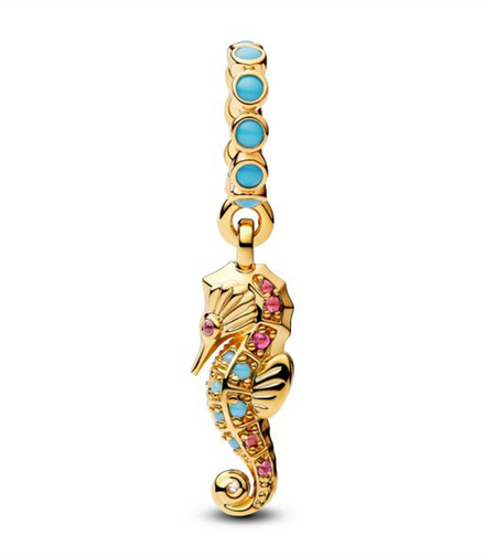Pandora Moments 14K Gold Plated Seahorse Dangle Charm