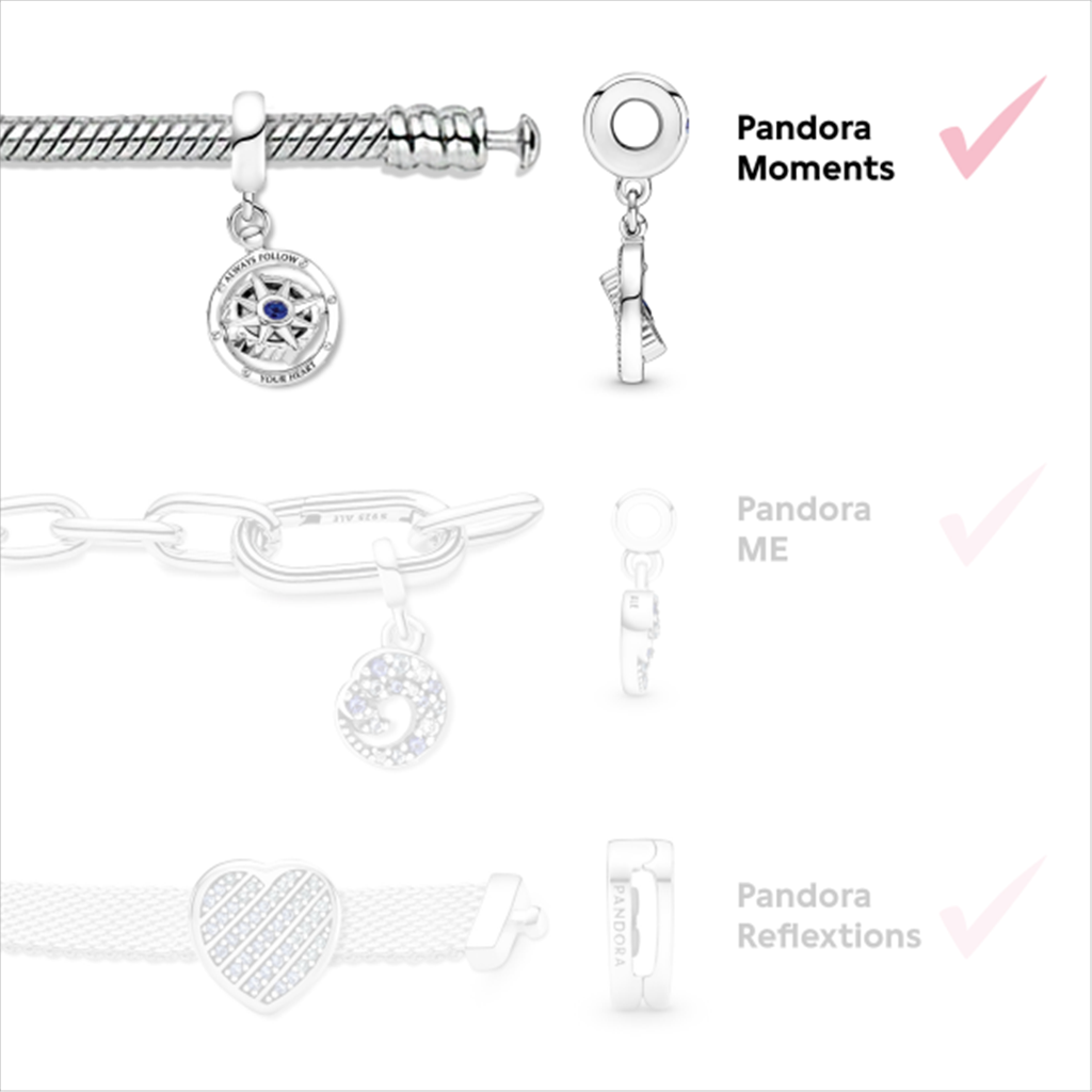Pandora Moments Family Tree Heart Clasp Snake Charm Bracelet Size 16