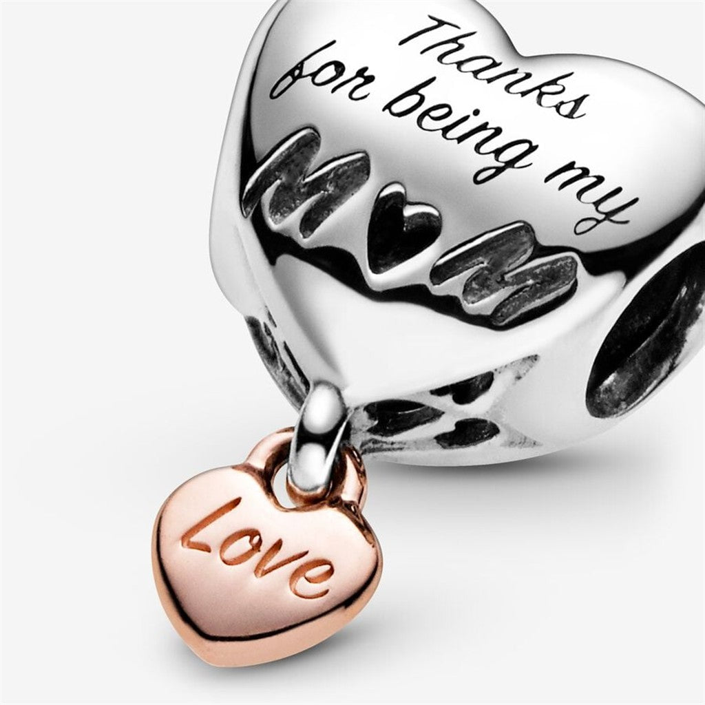 Pandora Moments Love You Mom Heart Charm