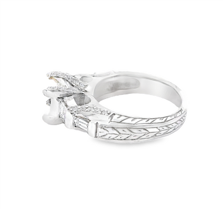 18K Whtie Gold And 0.81 CTW Diamond Semi-Mount Engagement Ring
