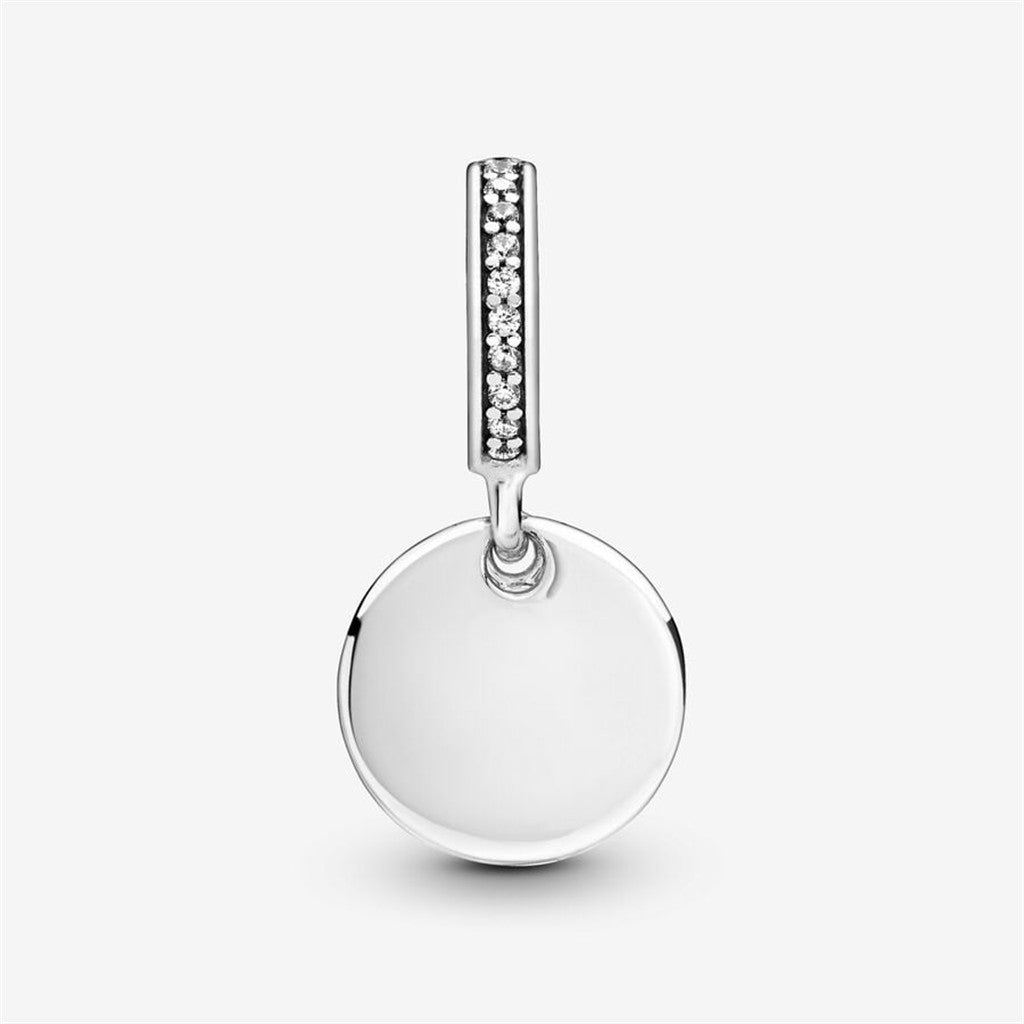 Pandora Moments Engravable Disk and Heart Dangle Charm