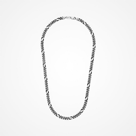 Desmos Men's Vintage Rhodium Miami Figaro Chain 22"
