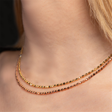 Desmos 18K Yellow Gold Design Mirror Necklace 18"