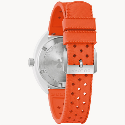 Bulova Snorkel Clownfish White Dial Oranage Rubber Strap Watch