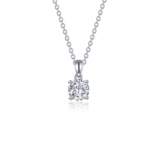 LaFonn 1 CTW Simulated Diamond 4 Prong Solitaire Necklace