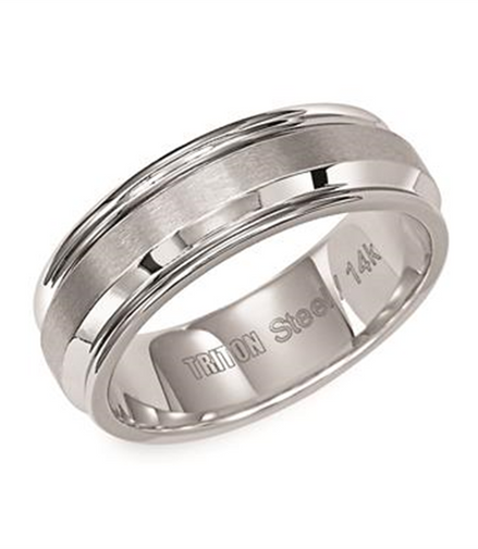 Triton Mens Stainless Steel Comfort Fit Band