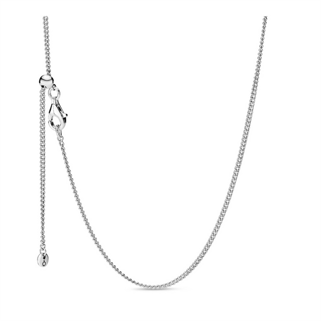 Pandora Moments Silver Curb Chain Necklace 60 cm