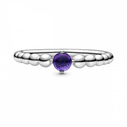 Pandora Moments February Purple Beaded Ring Size 5