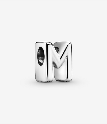 Pandora Moments Letter M Silver Charm