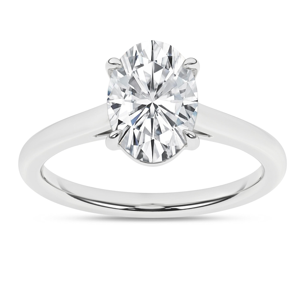 14K Gold 2 CTW Lab Grown Diamond Oval Solitiarie Engagement Ring