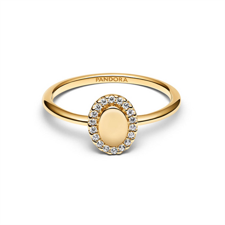 Pandora Timeless Engravable Oval Halo Ring Size 7