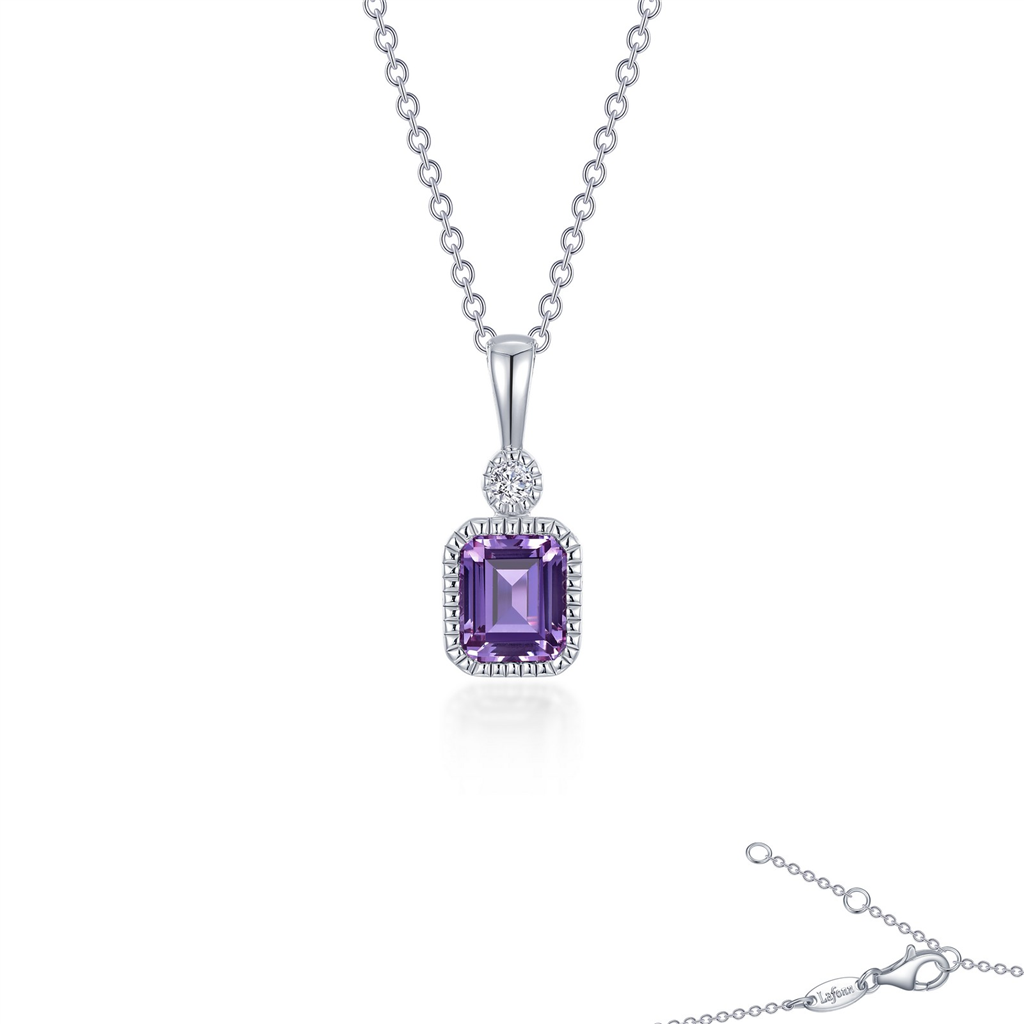 Lafonn 0.91 CTW Simulated Diamond And Simulated Amethyst February Birthstone Necklace