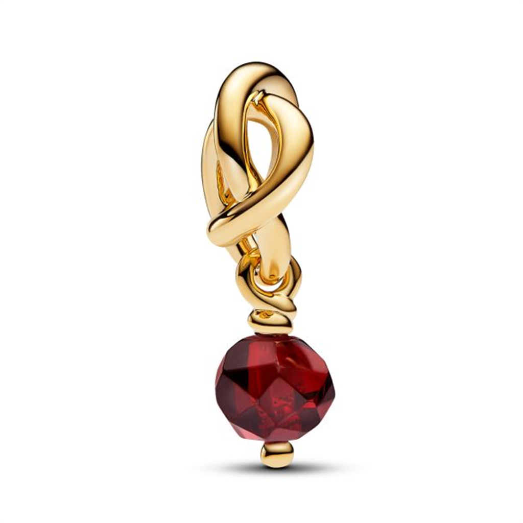 Pandora Moments January Birthstone Faceted Red Eternity Circle Dangle Charm