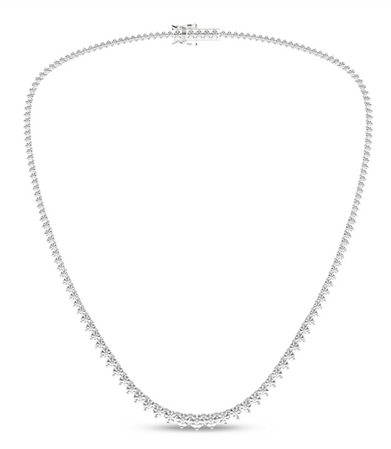 Revelation 14K White Gold And Graduated 10 CTW Lab Grown Diamond Tennis Necklace