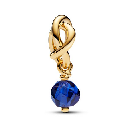 Pandora Moments September Birthstone Faceted Blue Eternity Circle Dangle Charm