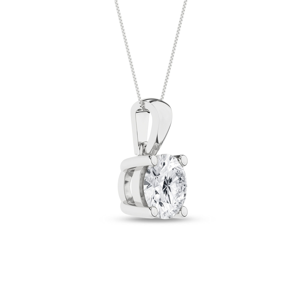 Revelation 14K Gold Classic Round 1.50 CTW Lab Grown Diamond Solitaire Pendant Necklace
