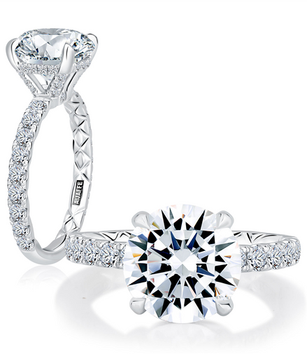 A.JAFFE 14K White Gold 0.78 CTW Diamond Semi-Mount Engagement Ring