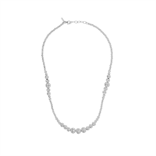 Desmos Sterling Silver Adjustable Crystal Gala Necklace