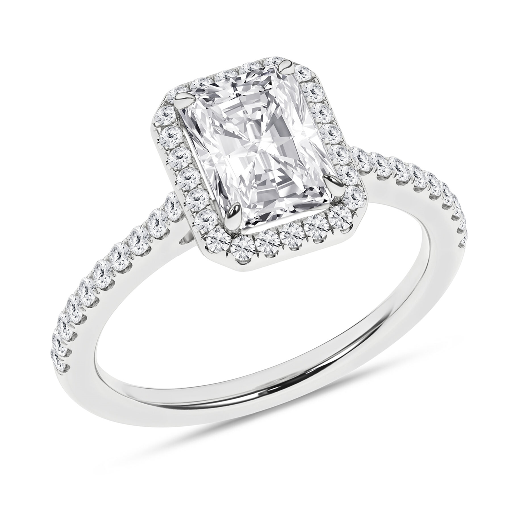 14K Gold 2.25 CTW Radiant-Cut Lab Grown Diamond Halo Engagement Ring