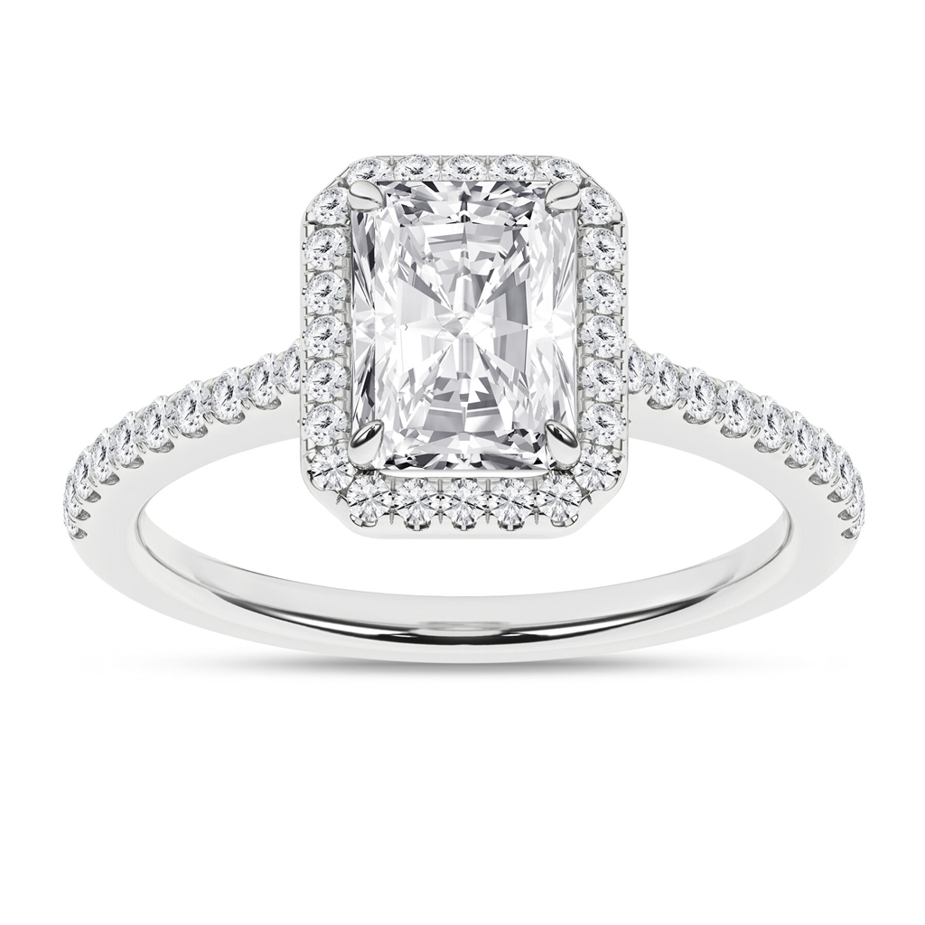 14K Gold 2.25 CTW Radiant-Cut Lab Grown Diamond Halo Engagement Ring