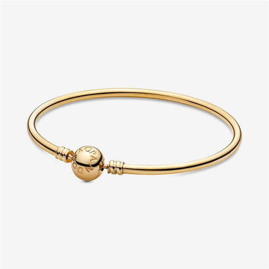 Pandora Moments 14K Gold Bangle Bracelet Size 19