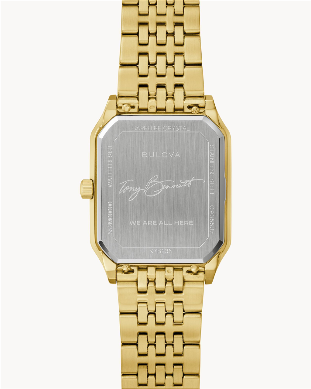 Bulova Tony Bennett “We Are All Here” Silver Dial Gold-Tone Bracelet Watch
