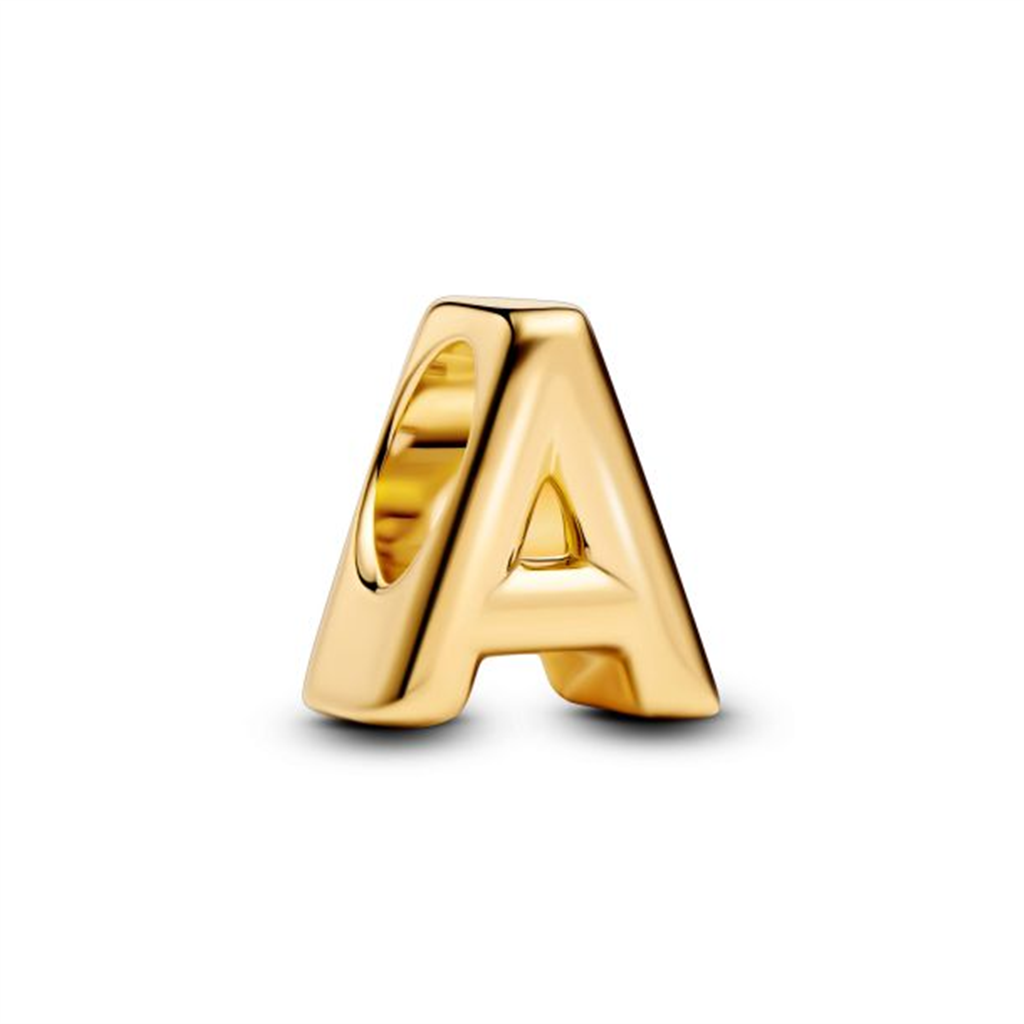 Pandora Letter A Alphabet Gold-Plated Charm