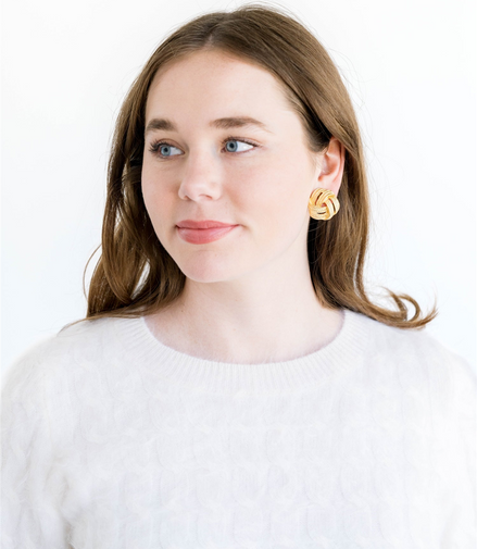 Susan Shaw Triple Gold Plated Joan Stud Earrings
