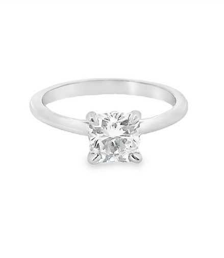 14K White Gold 1.20 CTW  Diamond Cushion Cut Engagement Ring